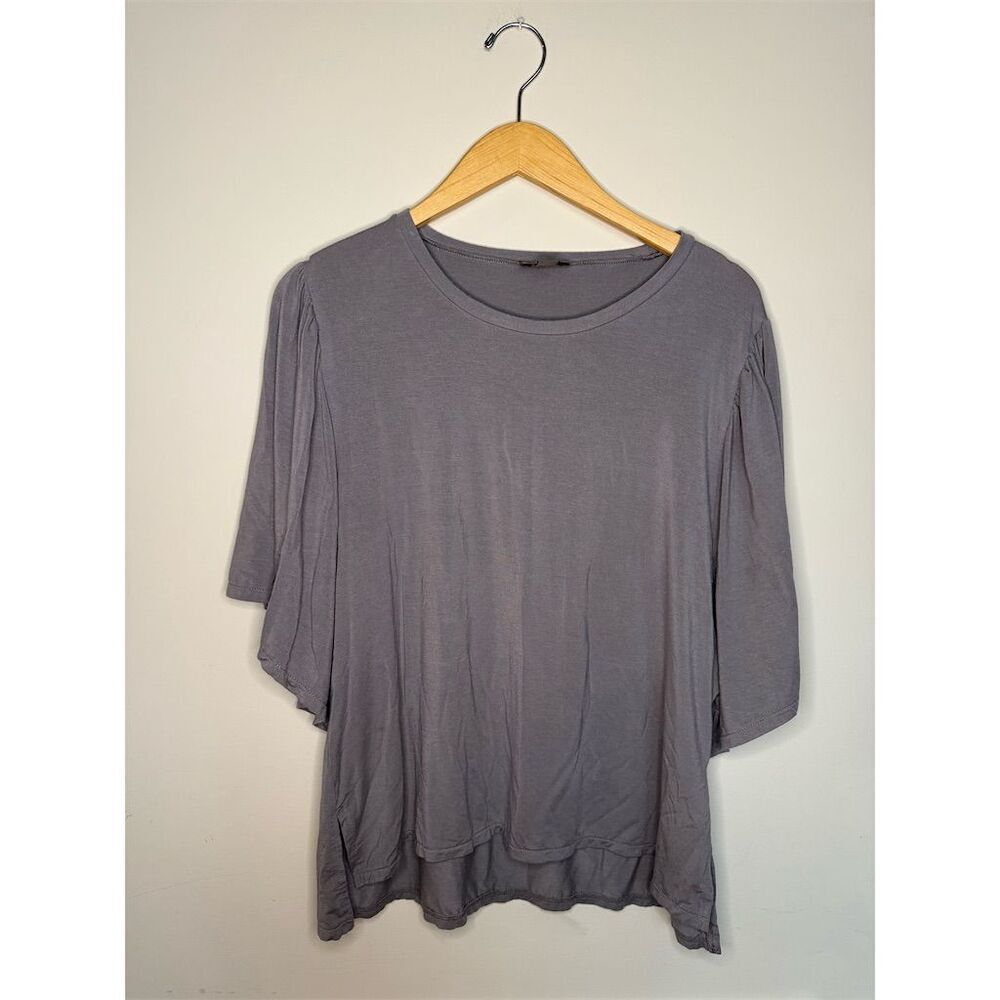 Point Sur J. Crew Women's Gray Flutter Sleeve Top Size L